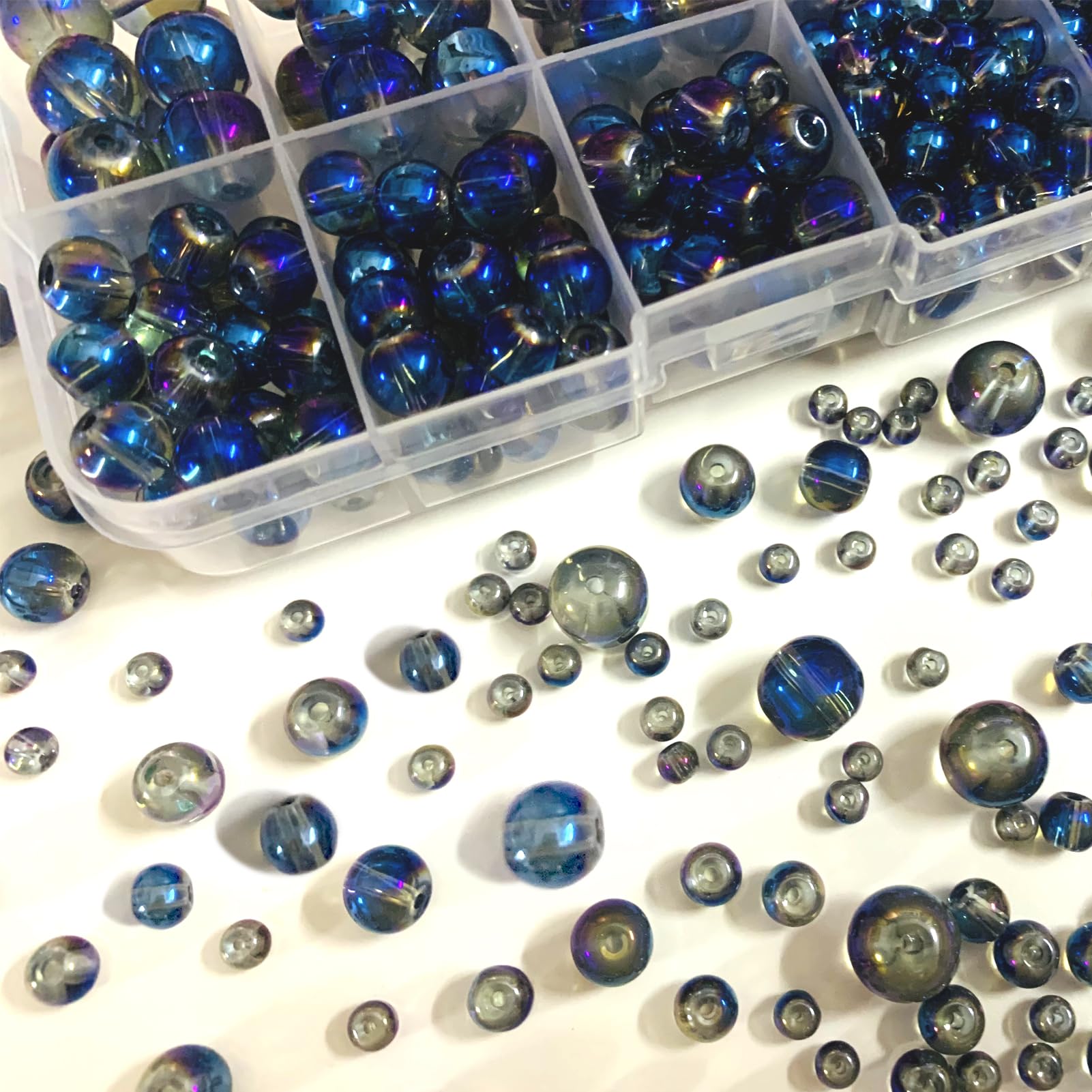 480+ Perline Di Vetro Rosse Per Gioielli | Mix 4-12mm | Perline Lisce Rotonde Per Bracciali, Collane E Creazioni Fai Da Te