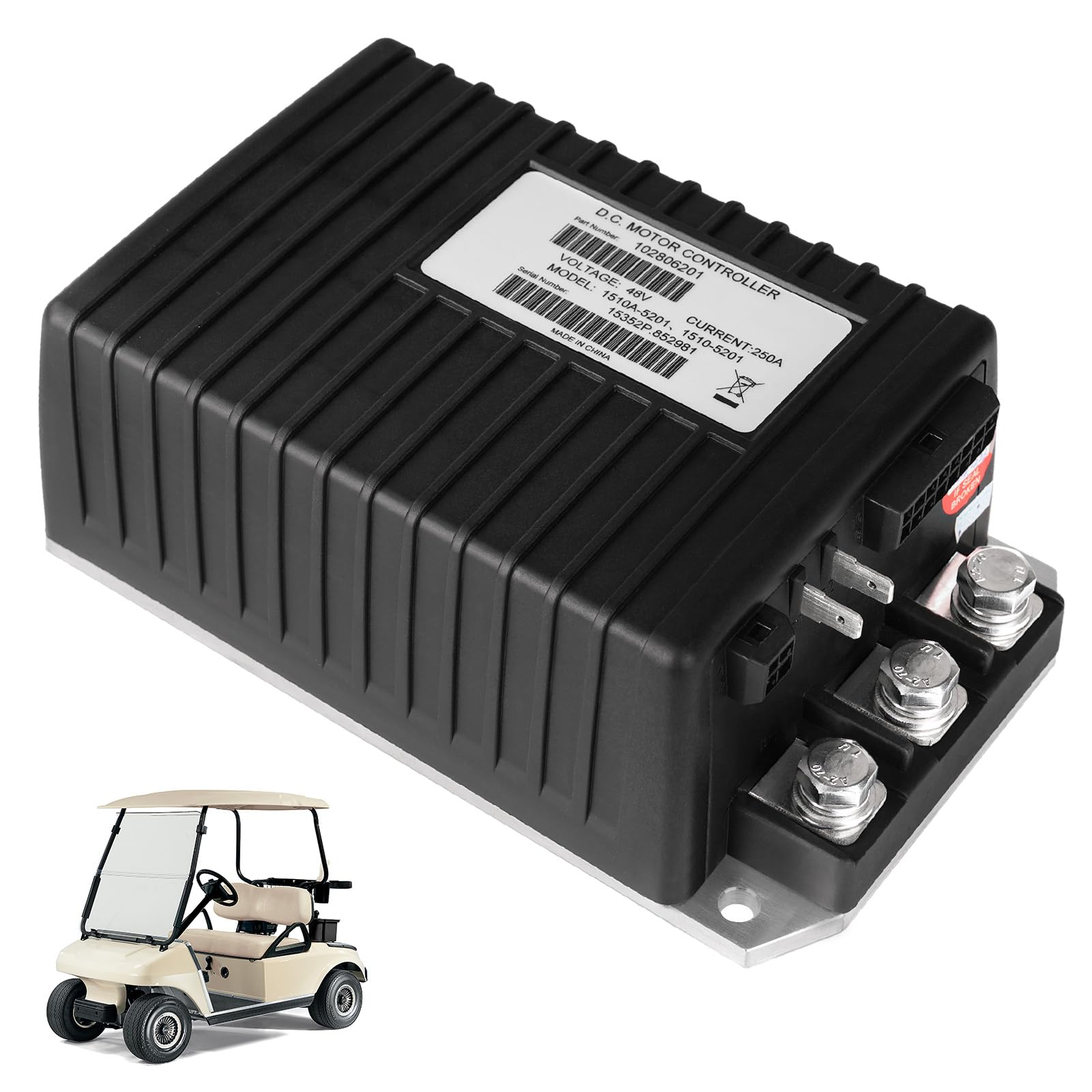 Panglong Club Car DC Motor Controller 1510A-5201 1510A-5251 Black, Fit 2001-UP Club Car DS and 2004-2009 Precedent Electric Golf Cart, 48V 250A DC