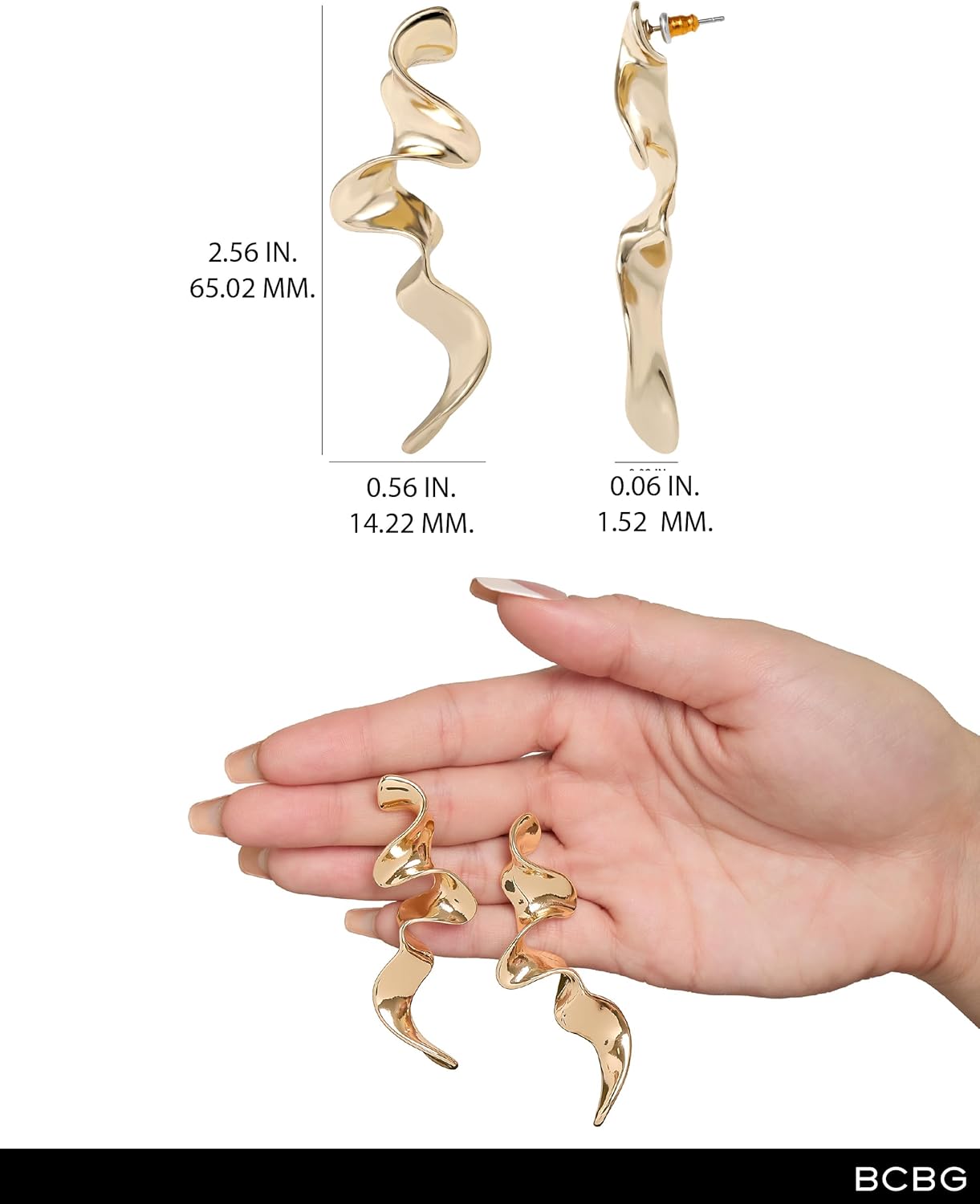 BCBG Gold-Tone Hoop and Drop Earrings for Women, Elegant Mother's Day Earrings for Women, Modern Jewelry
