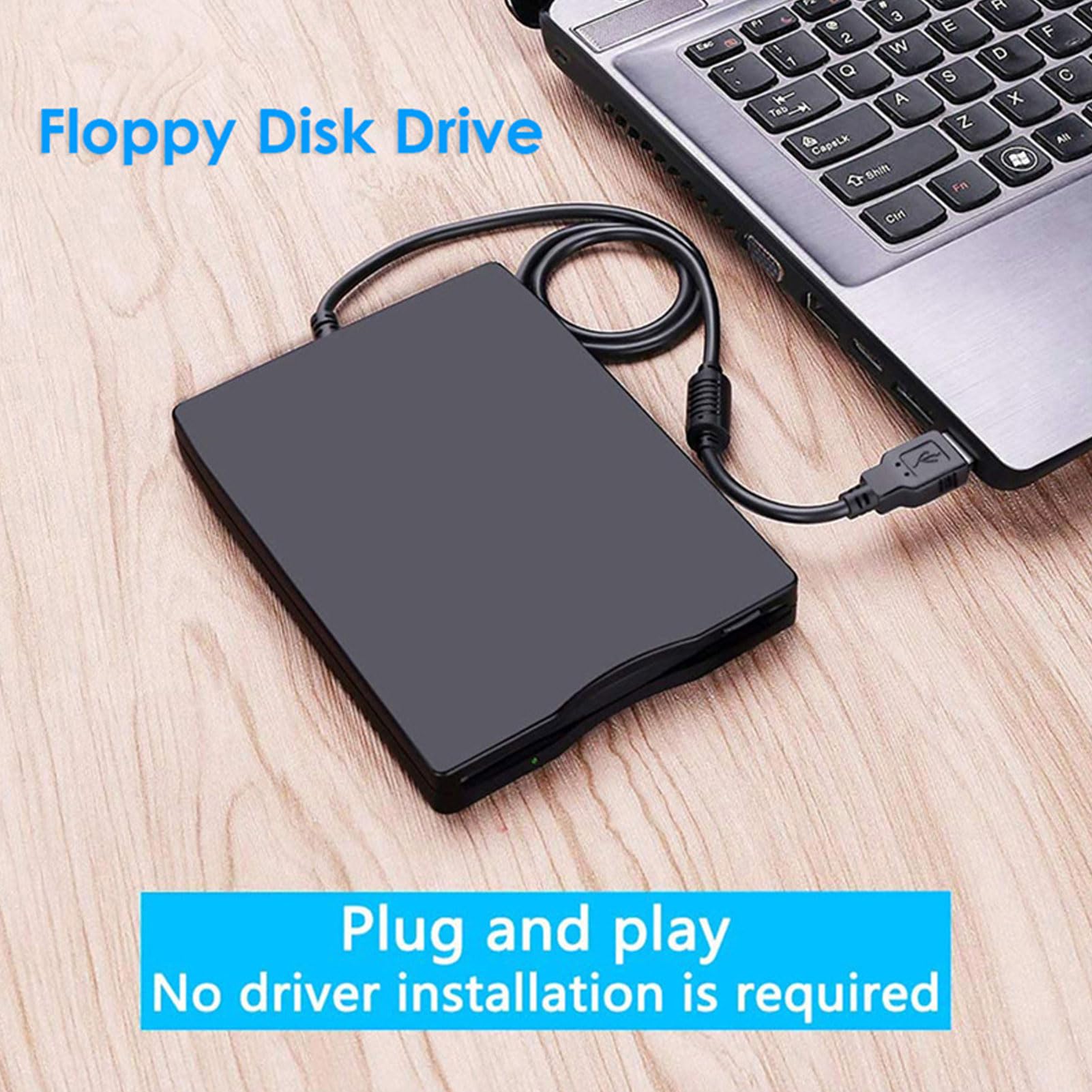 Ausla Lettore di Floppy Disk USB, unità Floppy Disk Esterna Portatile per Floppy Disk da 3,5 Pollici 720KB 1.44MB, con Forte Anti-interferenza, Compatibile con PC Laptop da 98 a 8.