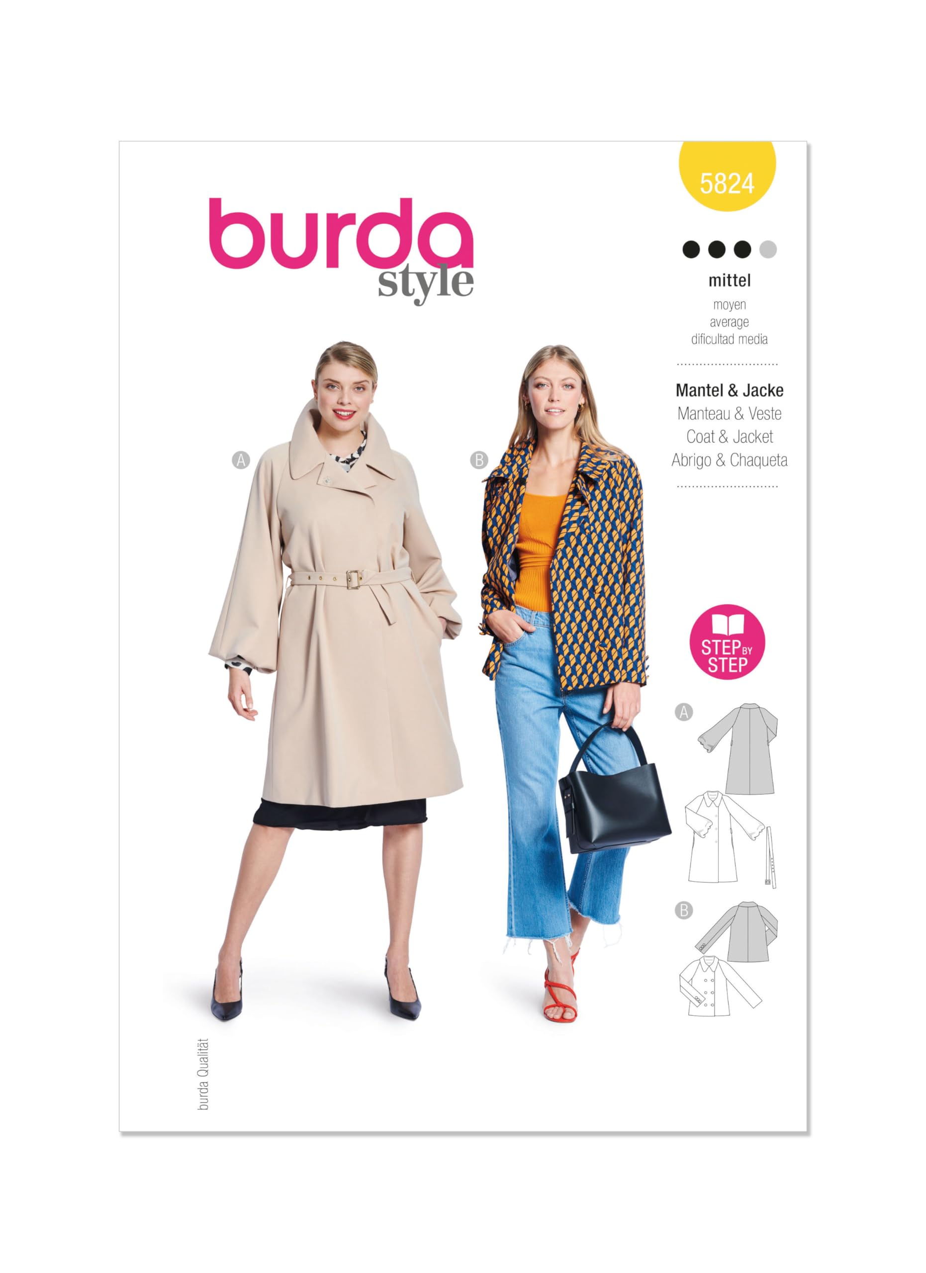 Burda Style Sewing Pattern B5824 Misses' Jacket & Coat