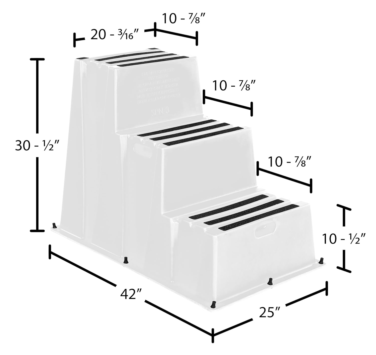 Vestil SPN-3-WT Marine Step Poly Nestable 3 Step White