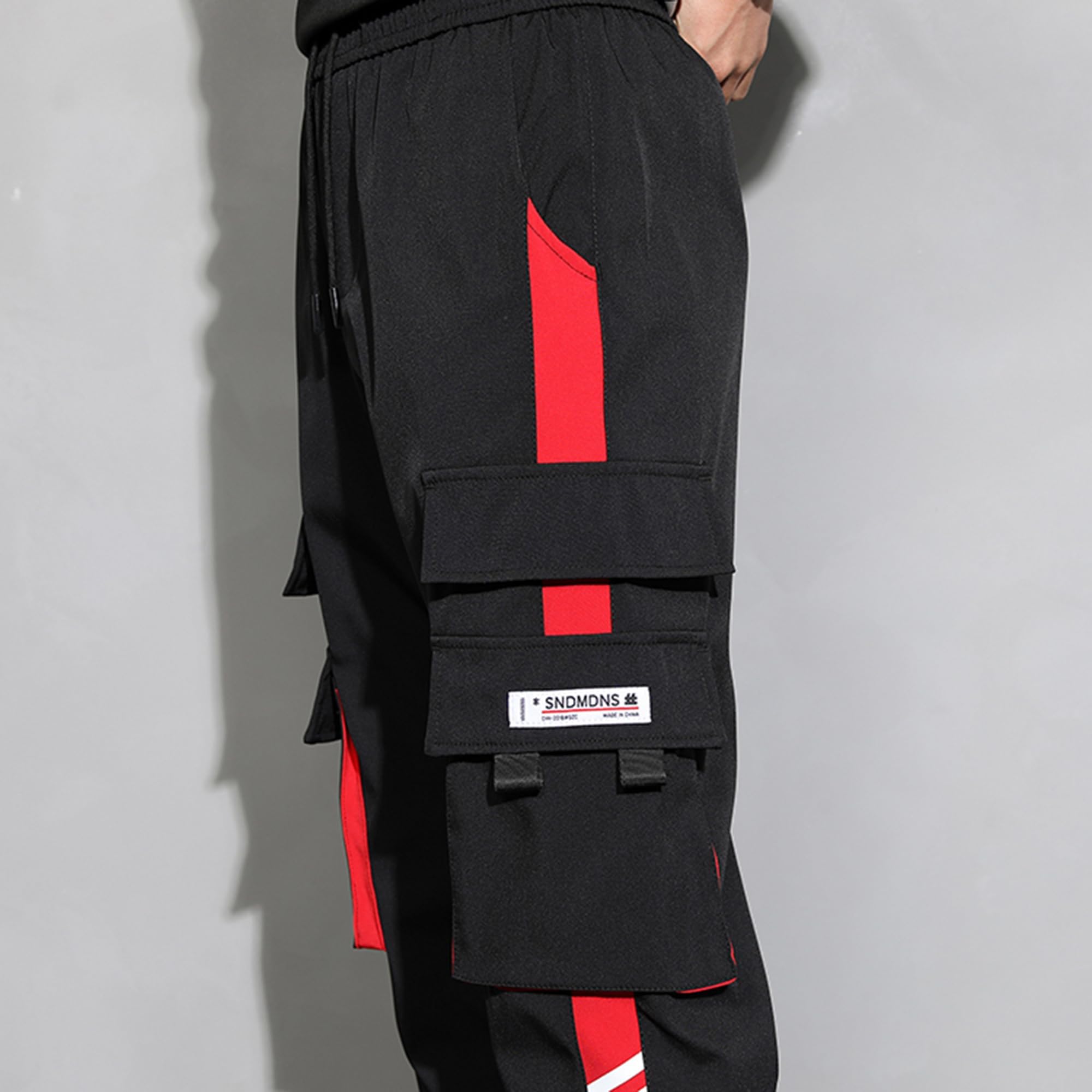 XYXIONGMAO Pantaloni sportivi casual da uomo Streetwear Pantaloni sportivi larghi Casual Techwear Hip Hop Pantaloni della tuta neri Pantaloni cargo da uomo