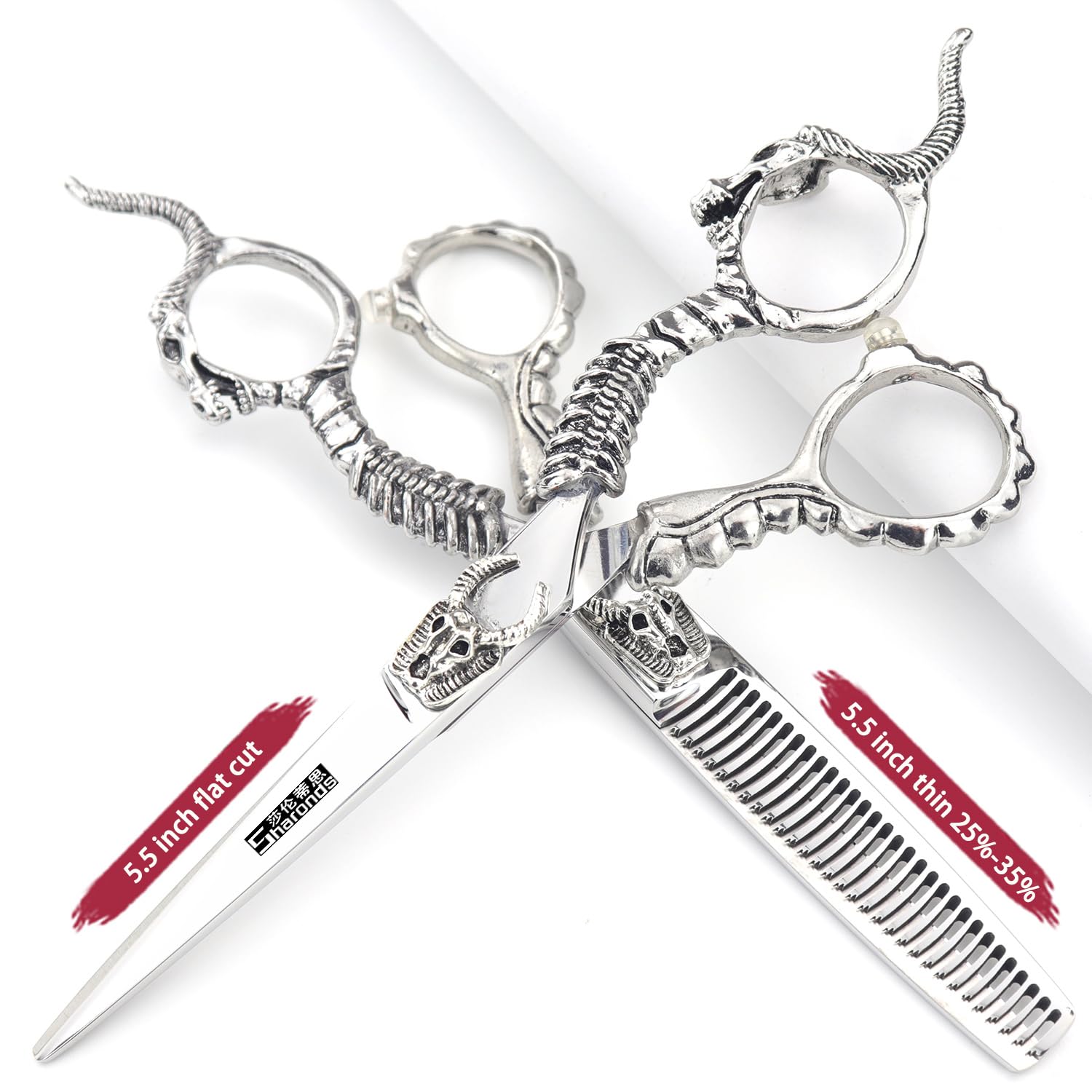 Professionnel 5,5 pouces 6 pouces JAPAN 440C coupe de coiffure et ciseaux d'amincissement (5,5 pouces)