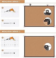Vista 7 de Board2by Tablero de anuncios de corcho de 20 x 30, tablero de corcho con marco de aluminio negro, tablero de oficina para corcho de pared, tablero