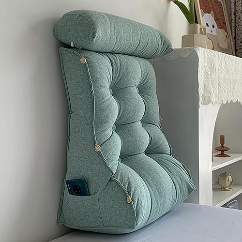 Almohada de lectura con cuello, respaldo de cabecera triangular, cojín de soporte lumbar, almohada de apoyo de espalda para soporte de espalda,