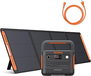 Jackery Solar Generator 1000 v2 with 200W Solar Panel,1070Wh Portable Power Station LiFePO4 Battery,1500W AC/100W USB-C Output,for Outdoor,Off-Grid Living,RV,Emergency (AC Cable Included)