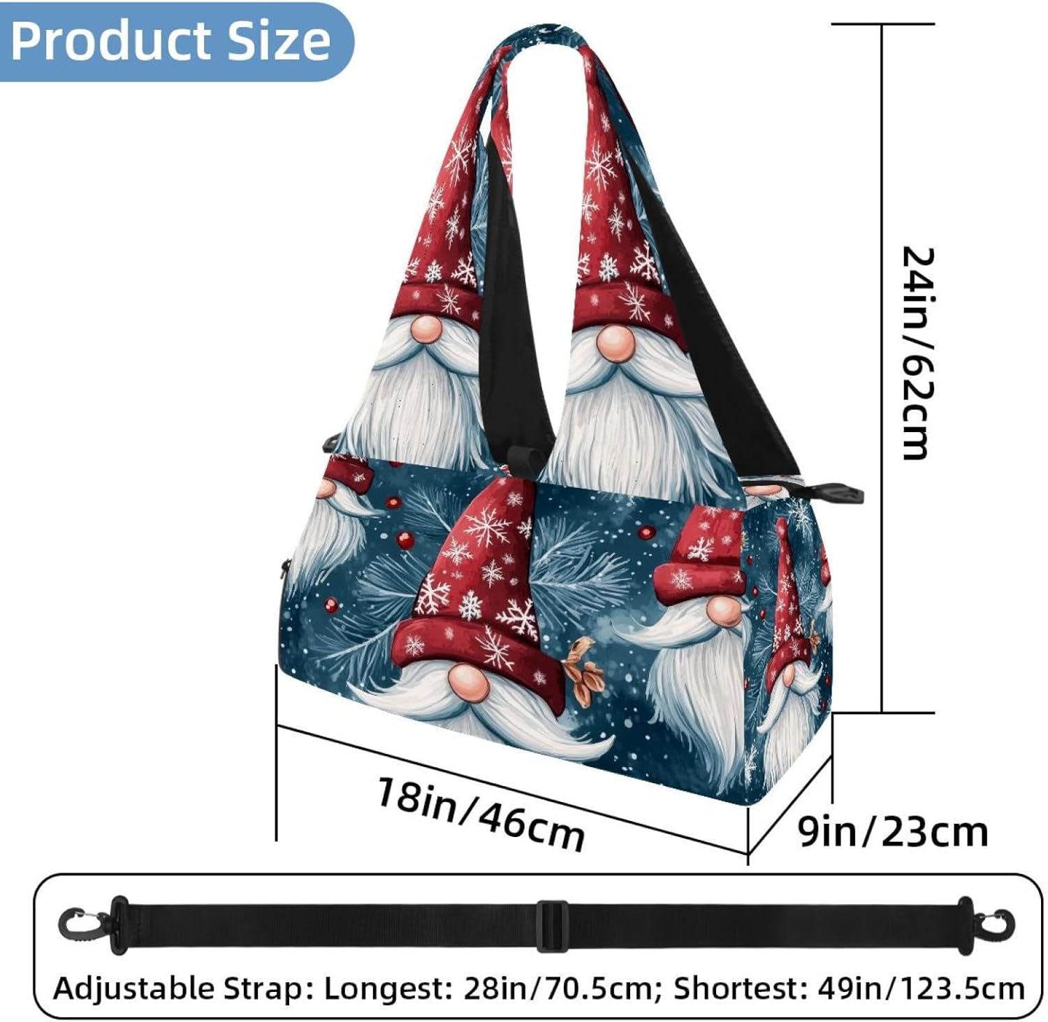 Gym Bag for Women, Christmas Capybaras Yoga Mat Bag with Shoe Compartment, Sport Yoga Gym Bag with Yoga Strap, Carryall Yoga Tote Bag