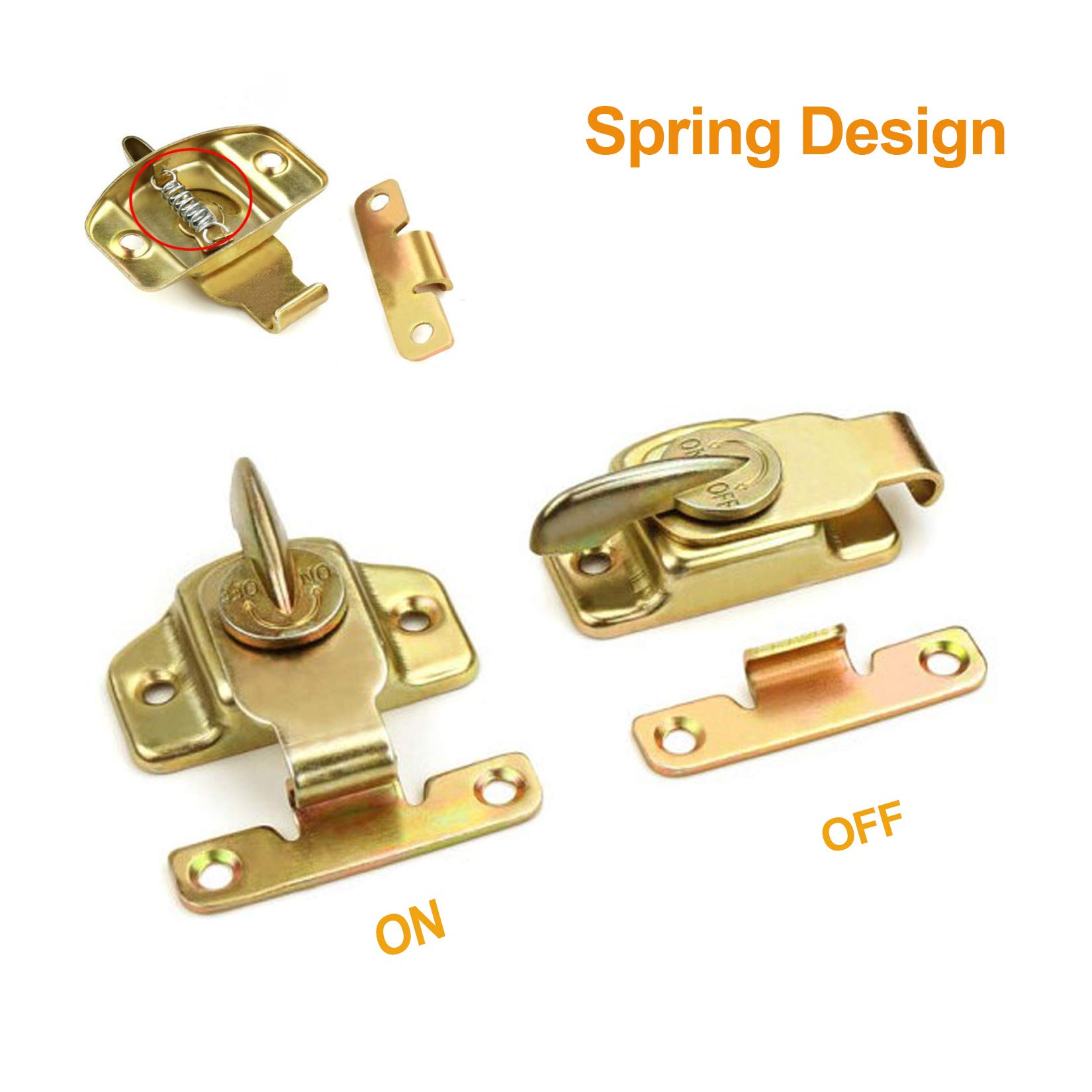 12Pieces Dining Table Locks, HNBun Metal Dining Training Table Buckles Connectors, Heavy Duty Table Leaf Hardware Accessories for Table, Wooden Case, Cabinets, Drawers, Cupboards, Brass Plated 2