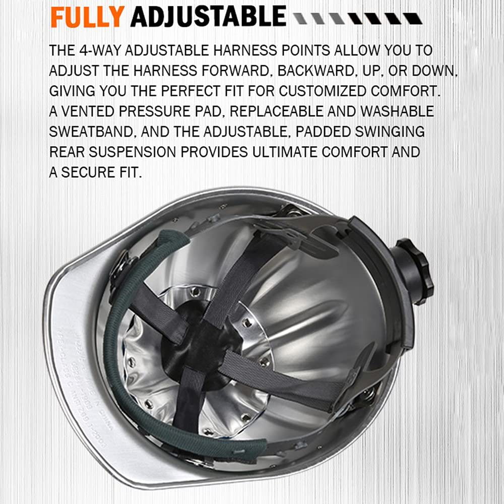 Casco de Seguridad, Cascos de construcción Casco de Seguridad de Aluminio Casco de Seguridad Ajustable La Parte Superior es más Segura y eficaz para Evitar pinchazos
