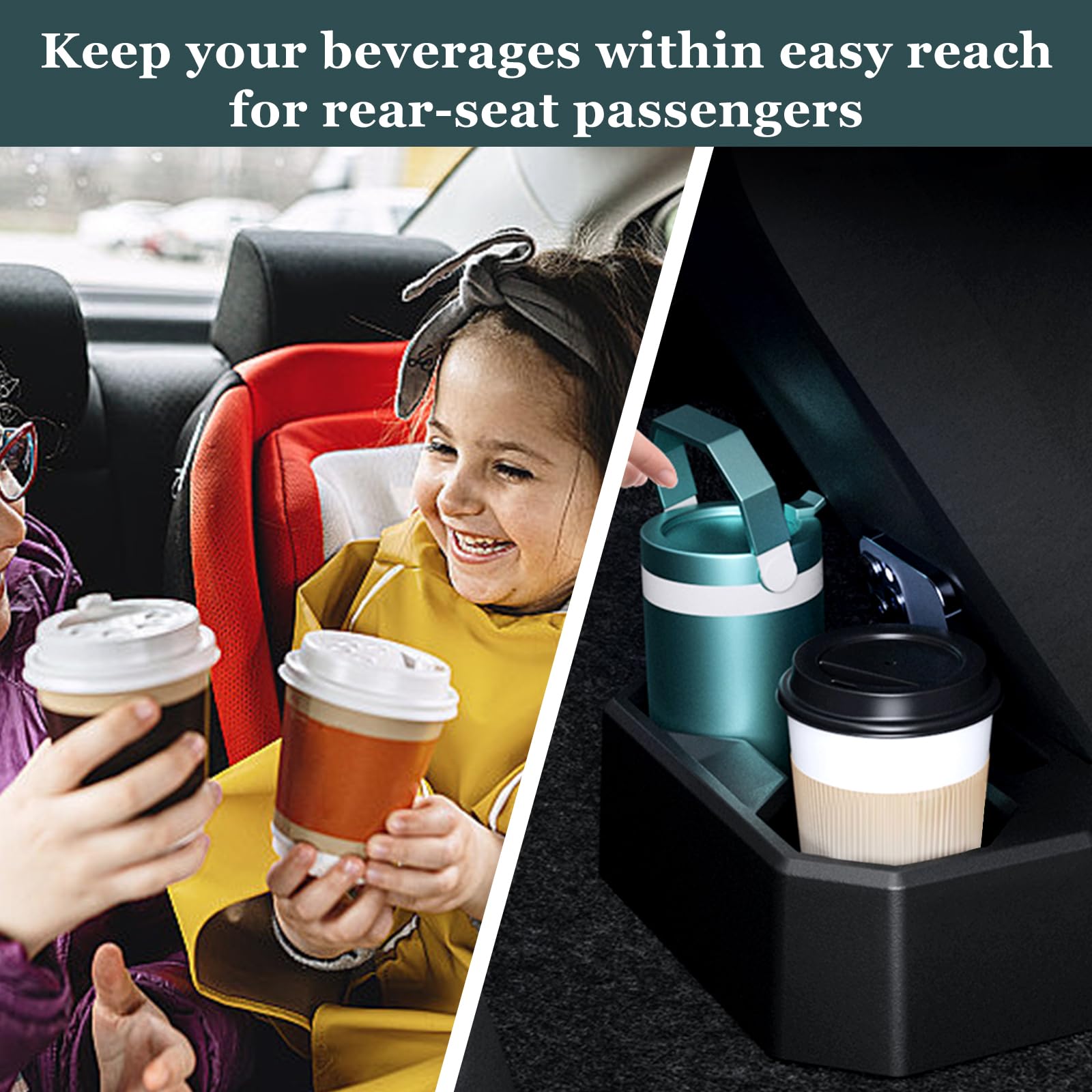 Abystar Backseat Floor Cup Holder Console Mounted Drink Holder Rear Storage Organizer Interior Accessories Compatible with Chevrolet/Chevy Trax 2024 2025