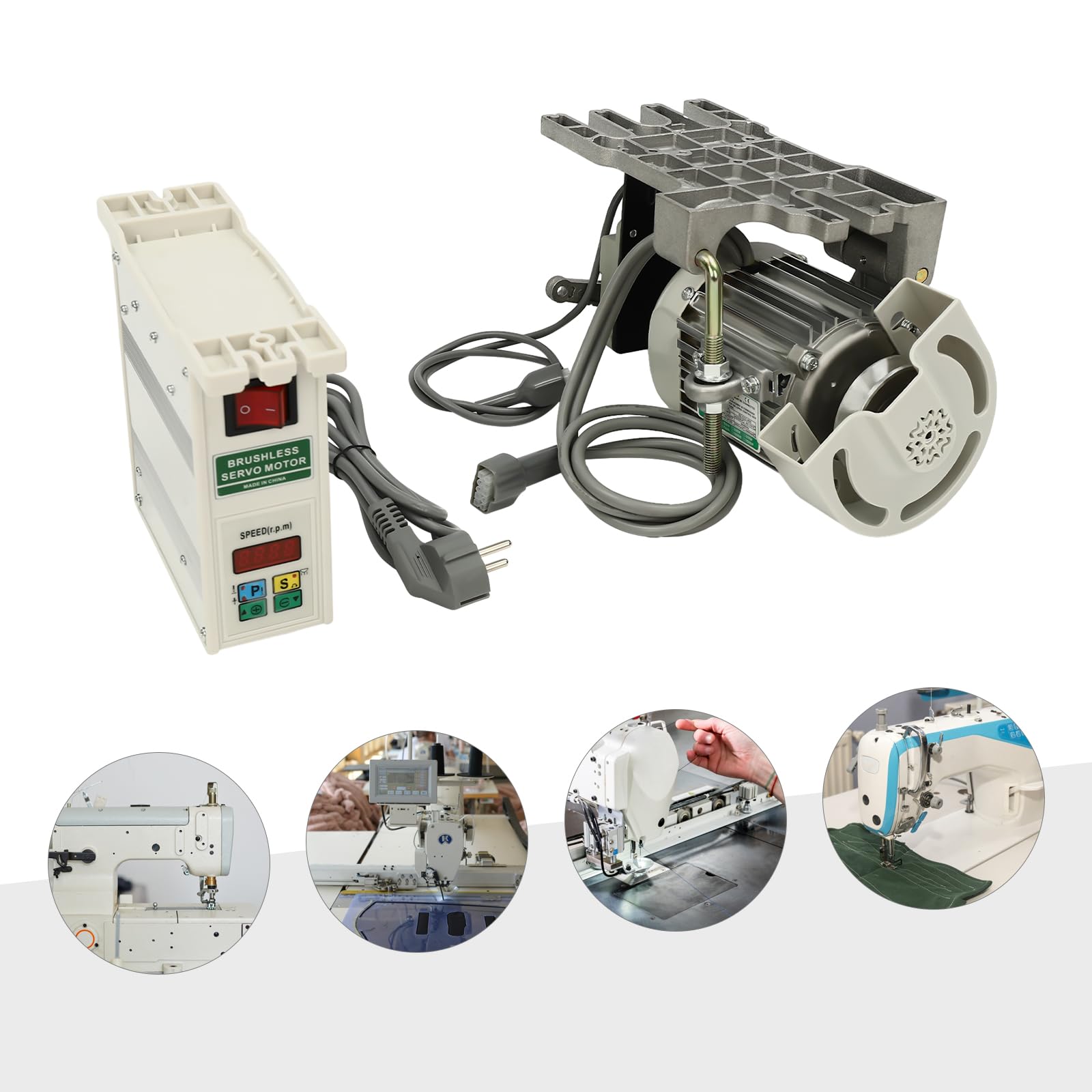 Motore elettrico per macchina da cucire, 600 W, macchina da cucire industriale, senza spazzole, 220 V, per servomotore silenzioso, a risparmio energetico