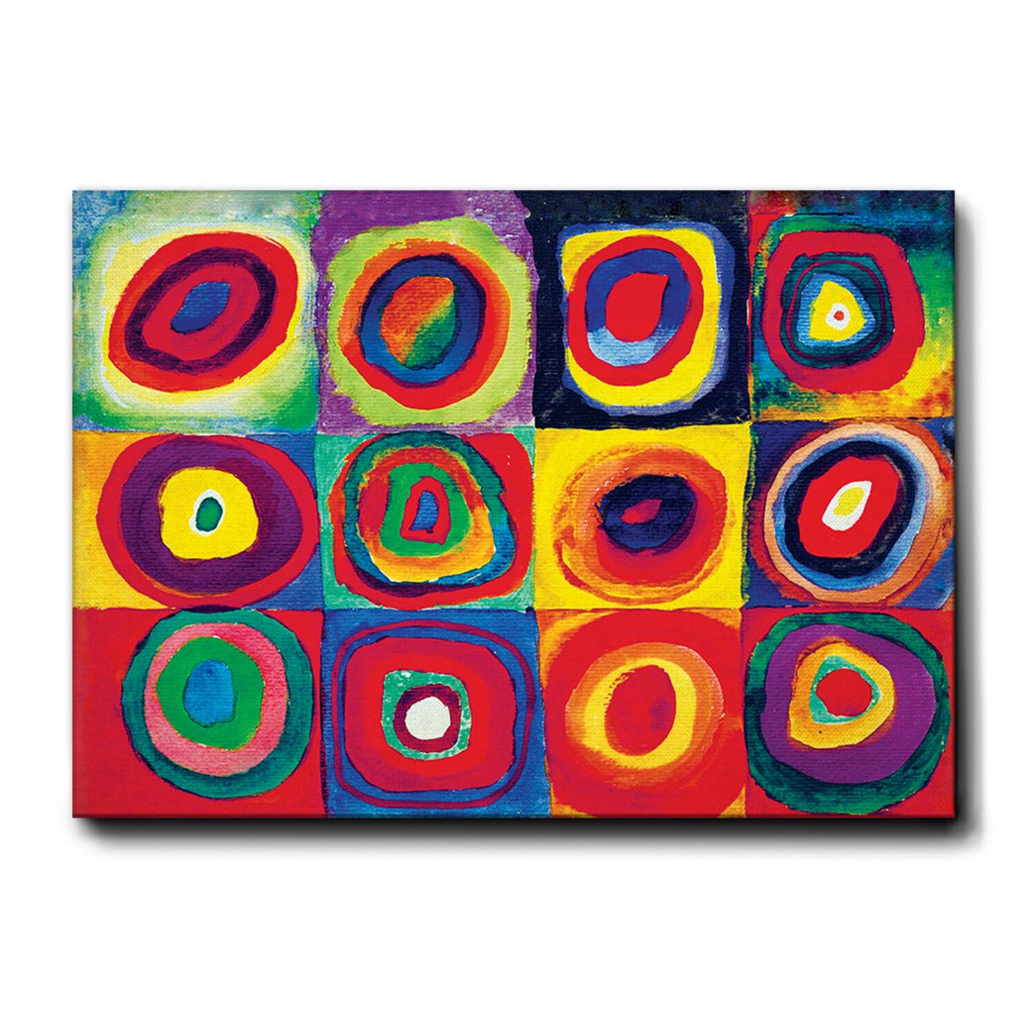 Giallobus - Quadro - Vassily Kandinsky - Studio del colore - Tela Canvas Telaio Premium Alto Spessore - 140L x 100l cm - Pronto da appendere - Quadri moderni per la casa