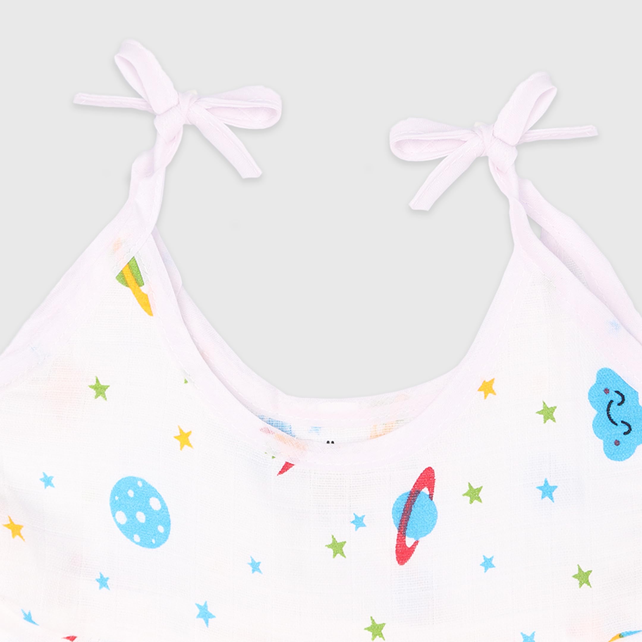 Kidbea Baby Girls Cotton Frock | Sleeveless Round Neck Fit & Flare Casual Dresses | Cute Multi Print Infant Tie-up Straps Dresses, Pack of 2 (3-6 Months) 2