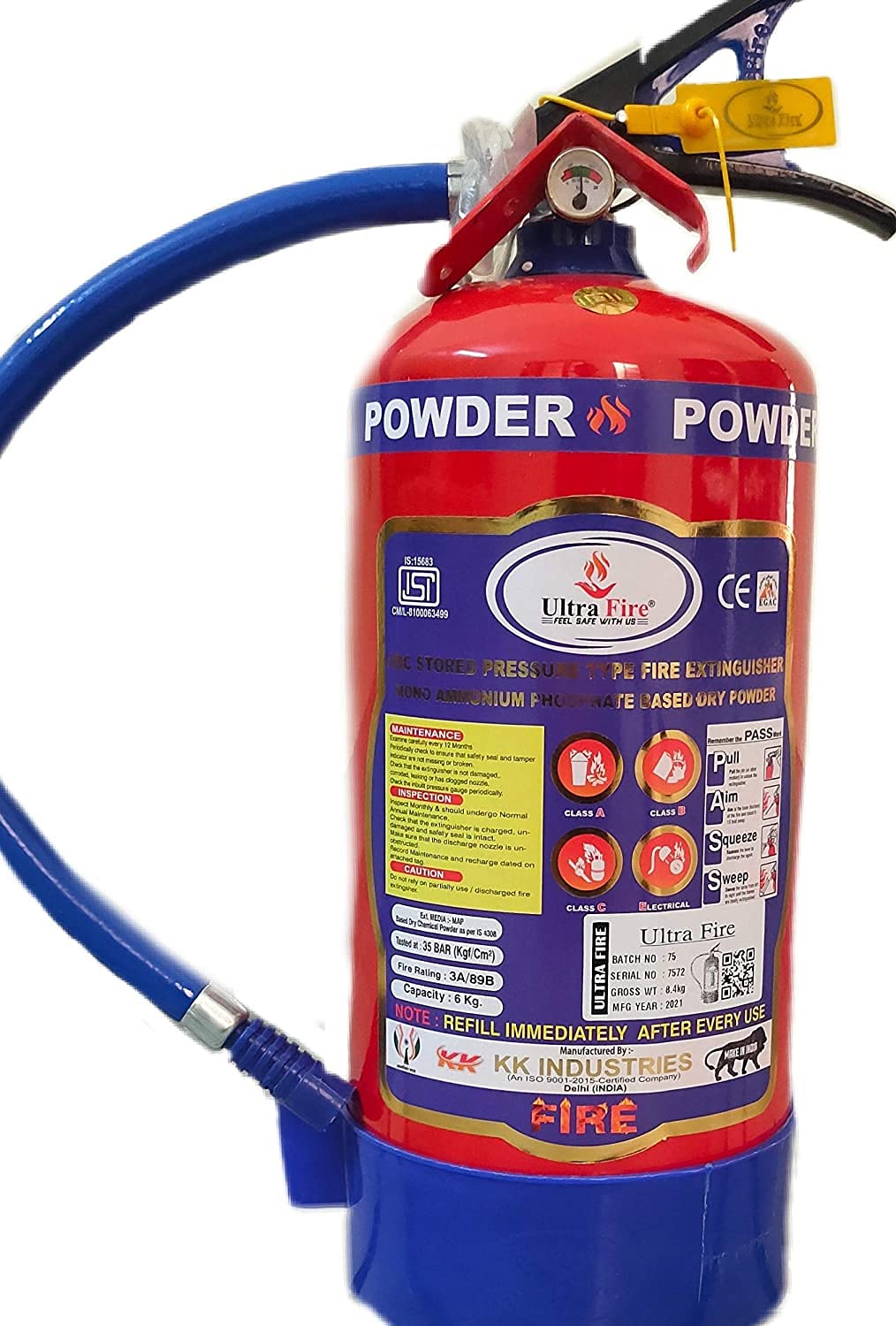 Metis, Model: Ultra FIRE, ABC Powder Type ISI Approved 4 Kg Fire Extinguisher for Home, Offices, Industries, Institutes (B09P6CVTGP) Amazon Price History, Amazon Price Tracker