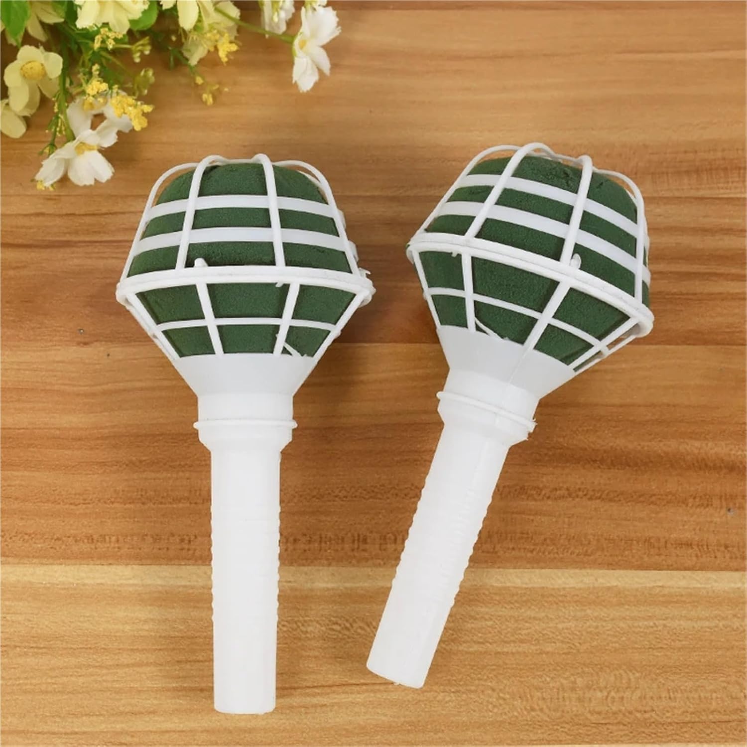 Flower Bouquet Holder 20 Pcs Foam Floral Handle Bouquet Holder Wedding Artificial Flowers Arrangement DIY Bridal Decoration Supplies