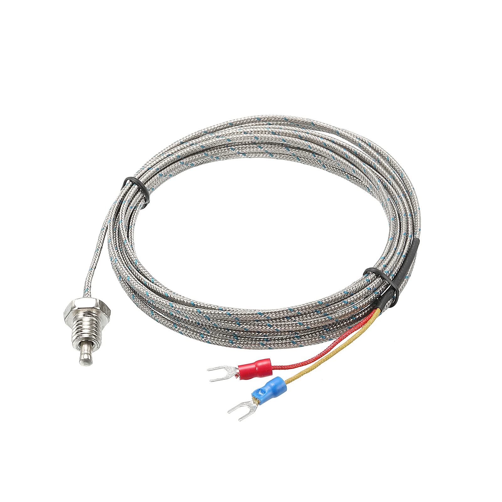 QUARKZMAN Temperature Sensor M10 Screw Temperature Probes Thermocouple J Type 10 feet 0 to 750°C(32 to 1382°F)