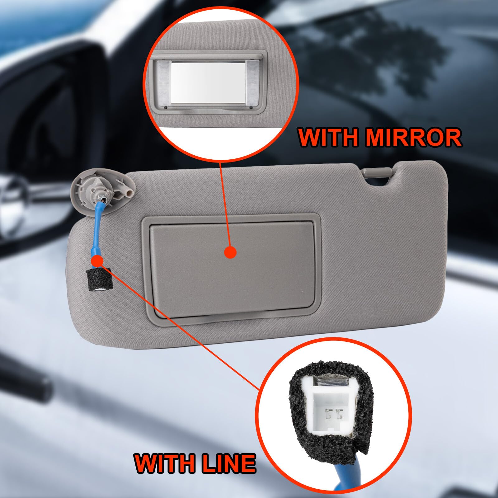 Confezione da 1 visiera parasole con specchio grigio chiaro adatto per Honda per CR-V lato conducente sinistro -