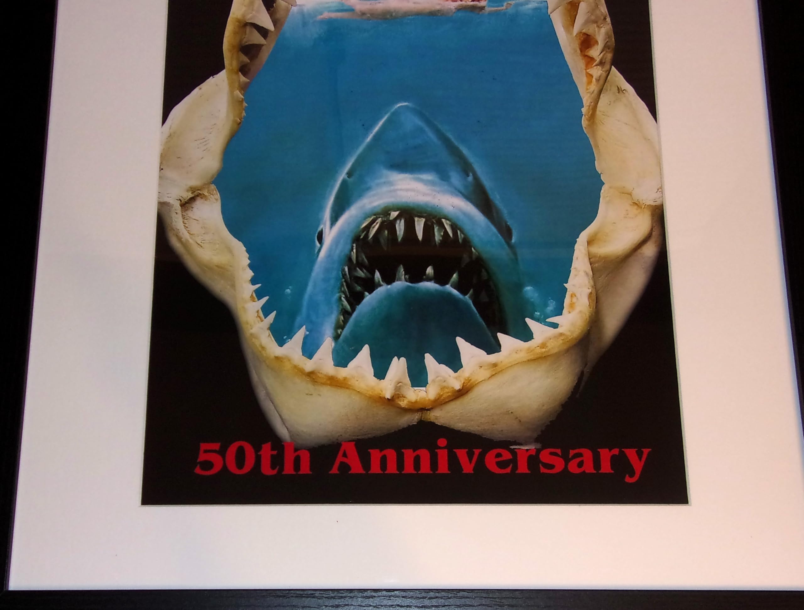 Amazon.com: Framed JAWS 50th Anniversary Shark/Jaws Poster 23