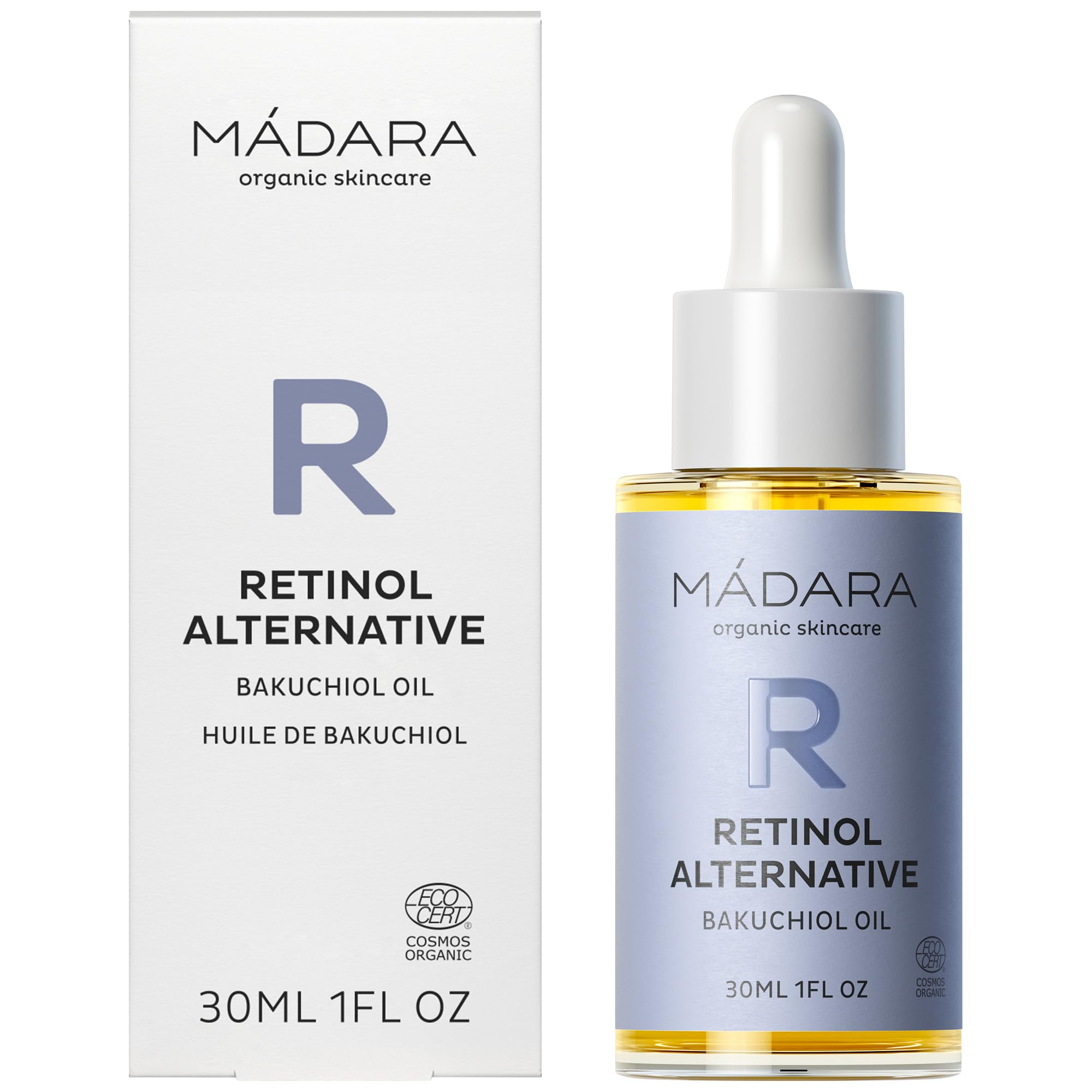 MÁDARA Retinol Alternative Bakuchiol Oil, Natural Anti Ageing Serum Oil for Wrinkles & Fine Lines