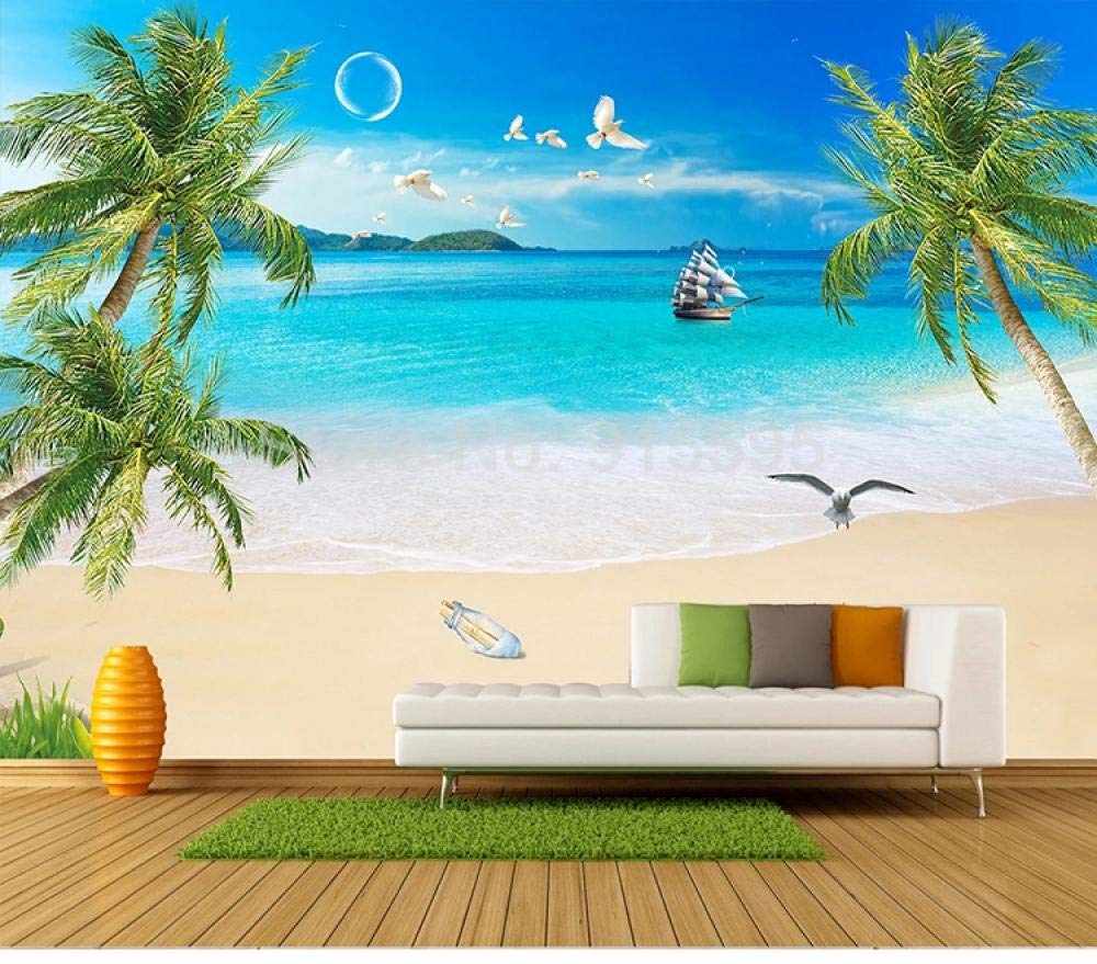 Photo papier peint salon mural plage ciel bleu nuage WLLLO