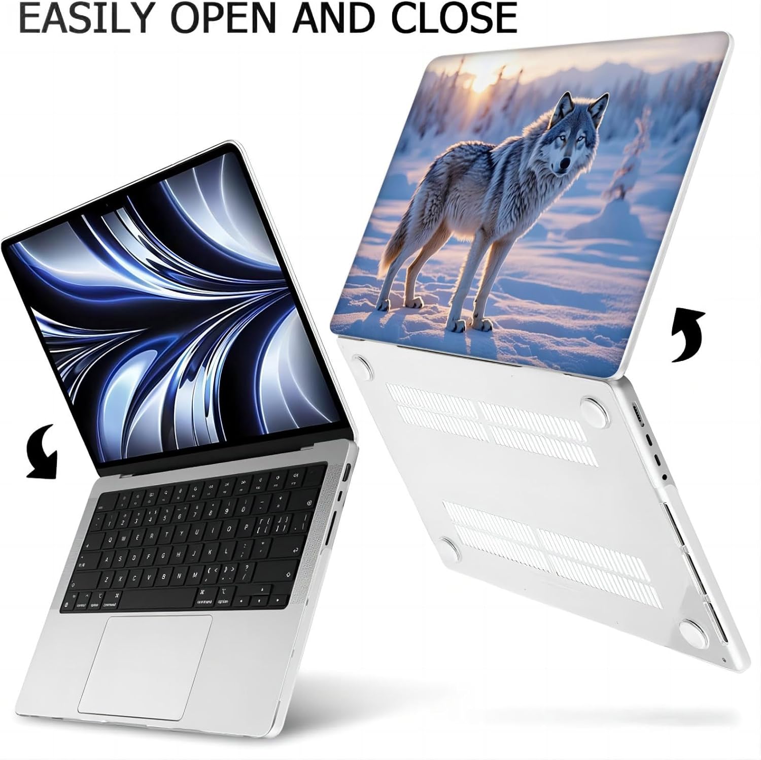 Compatible with MacBook Neo 13-inch, Hard Shell Case with Keyboard Cover and Screen Protector (A3404 A18 Pro chip, 2026 Release) - Wolf MC22100