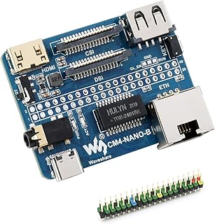 Nano Base Board (B) for Raspberry Pi Compute Module 4 Lite/eMMC,with Raspberry Pi 40PIN GPIO Interface,Same Size As The CM4,with Gigabit Ethernet, USB2.0, DSI, CSI, 3.5mm Audio Jack Port