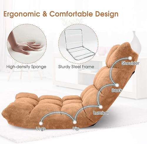 Miniatura 43 de Giantex - Sofá plegable que se convierte en cama, para videojuegos, descansar, sentarse, ajustable, reclinable Púrpura,Rosado,Negro