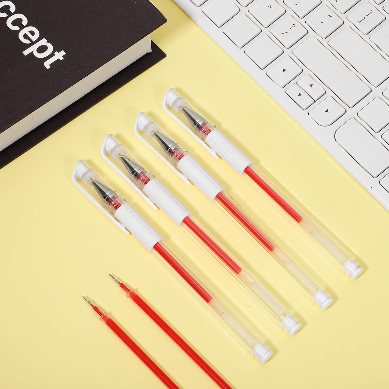 Gatuida Red Brow Mapping Pen Set 4 Pcs Plastic for Skin Marking