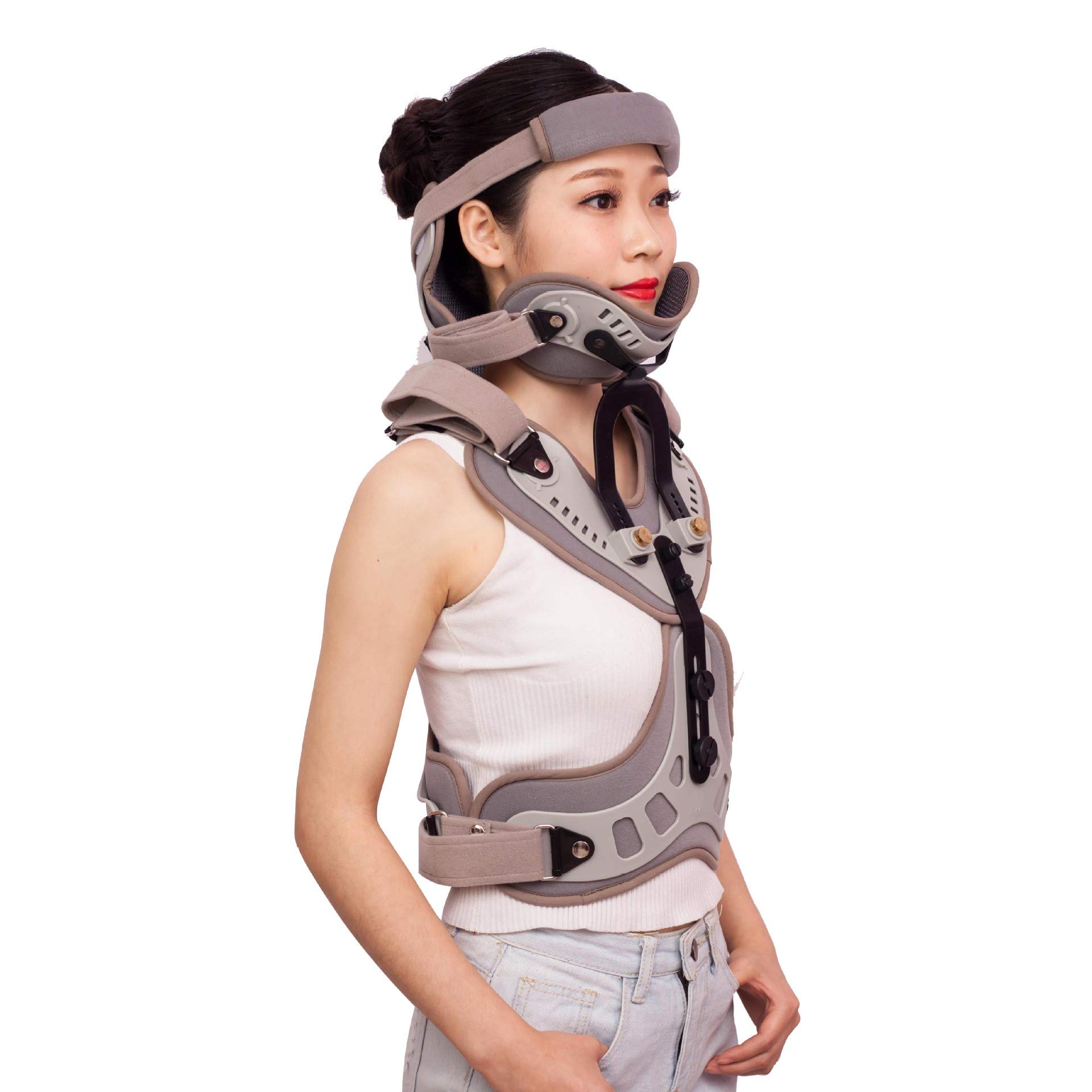 MRKU Head Neck Chest Back Support Orthosis Fixation Corrector Adjustable Cervical Thoracic Brace