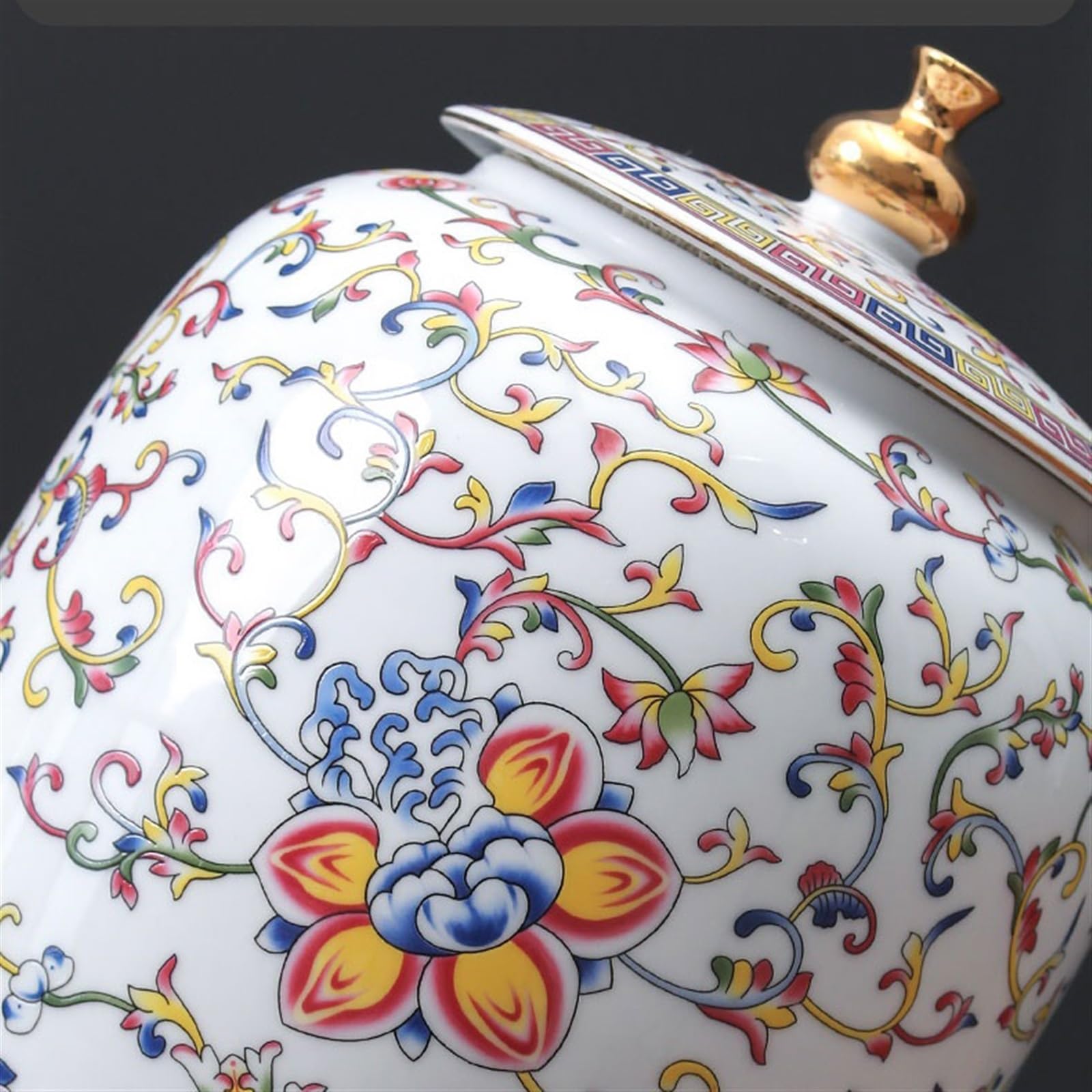 Pojemniki do przechowywania herbaty piękny ceramiczny słoik do uszczelniania szkliwa chiński retro słoik do przechowywania do domu, ozdobne ozdoby puszki na herbatę