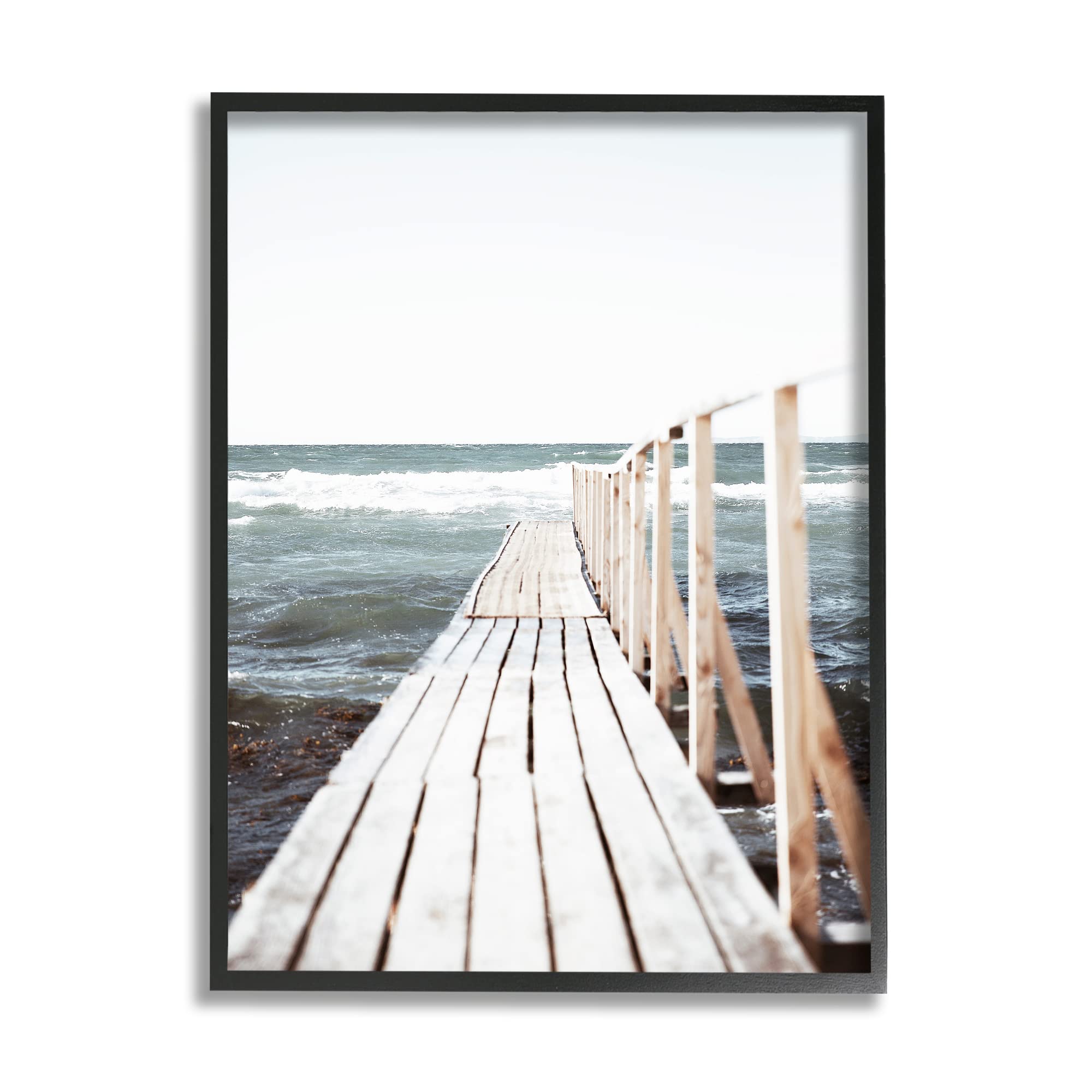 Stupell Industries Ocean Bay Dock Boardwalk Horizon Framed Giclee Art, Design by Krista Broadway