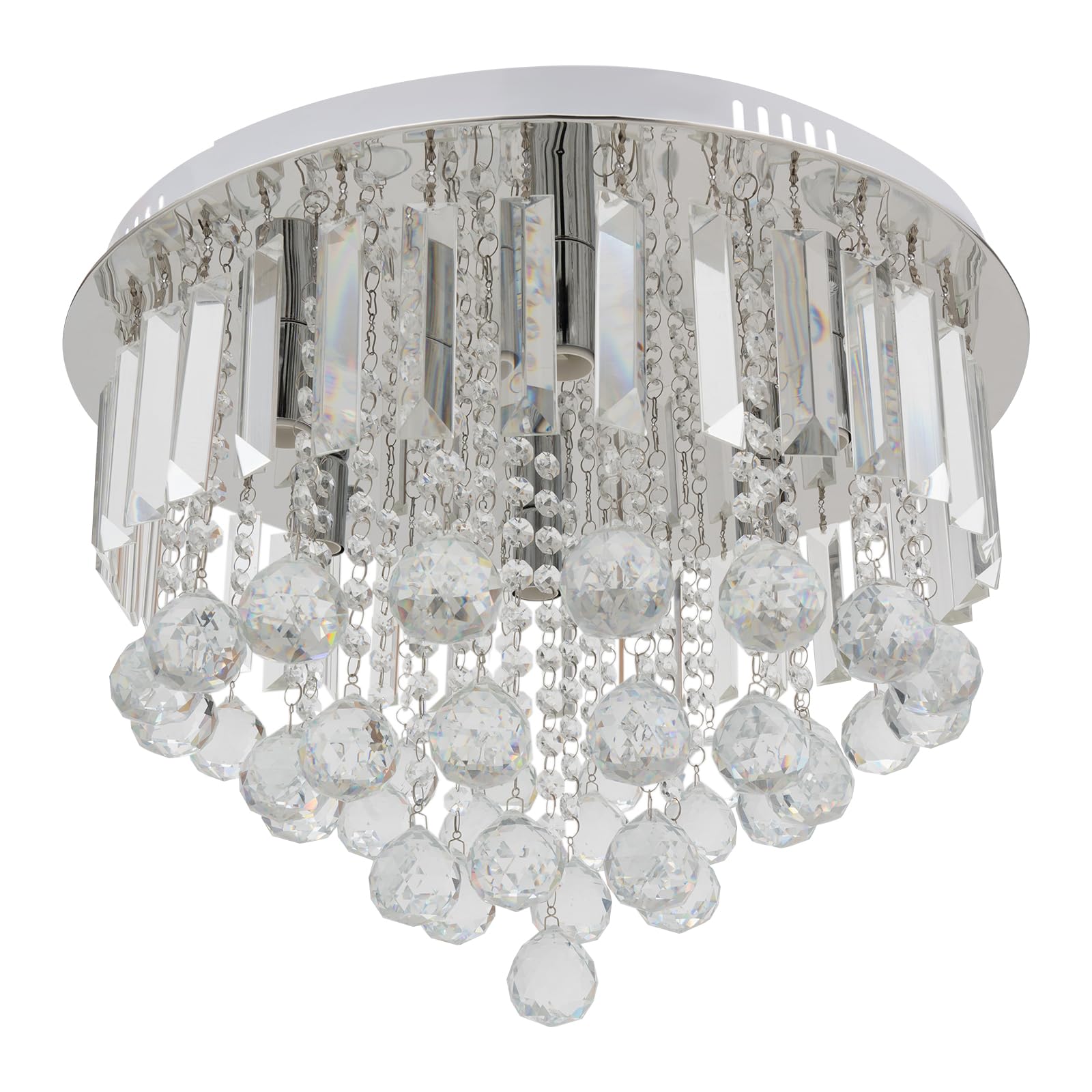 Nowoczesna kryształowa lampa wisząca LED, lampa sufitowa, okrągła, lampa sufitowa do kuchni, korytarza, salonu, hotelu, z kryształowymi abażurami, E14
