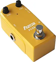 AZOR Pedal de guitarra vintage Fuzz True Bypass Mini Pedal de efeito para guitarra elétrica clássico analógico Fuzz Tone compacto e durável design palco e uso em estúdio