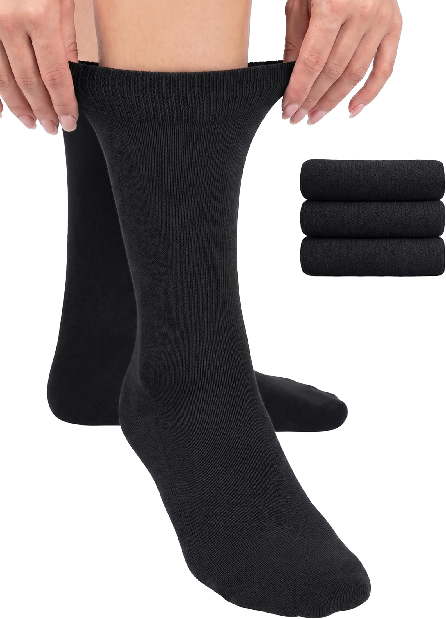 Women Rayon Dress Socks, Extremely Soft Thin Crew Socks for Business, Trouser & Casual, Non-Binding & Breathable
