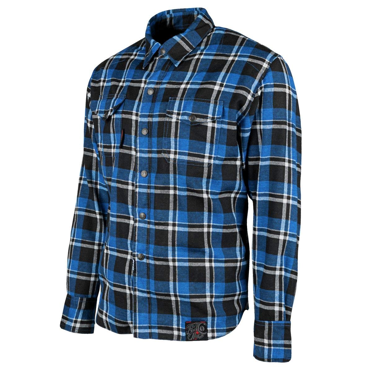 Speed and Strength Men's Black Nine Reinforced Moto Shirt, Blue/Black, Small