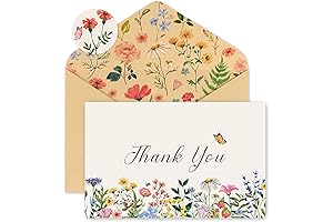 Vintage Floral Thank You Cards with Envelopes