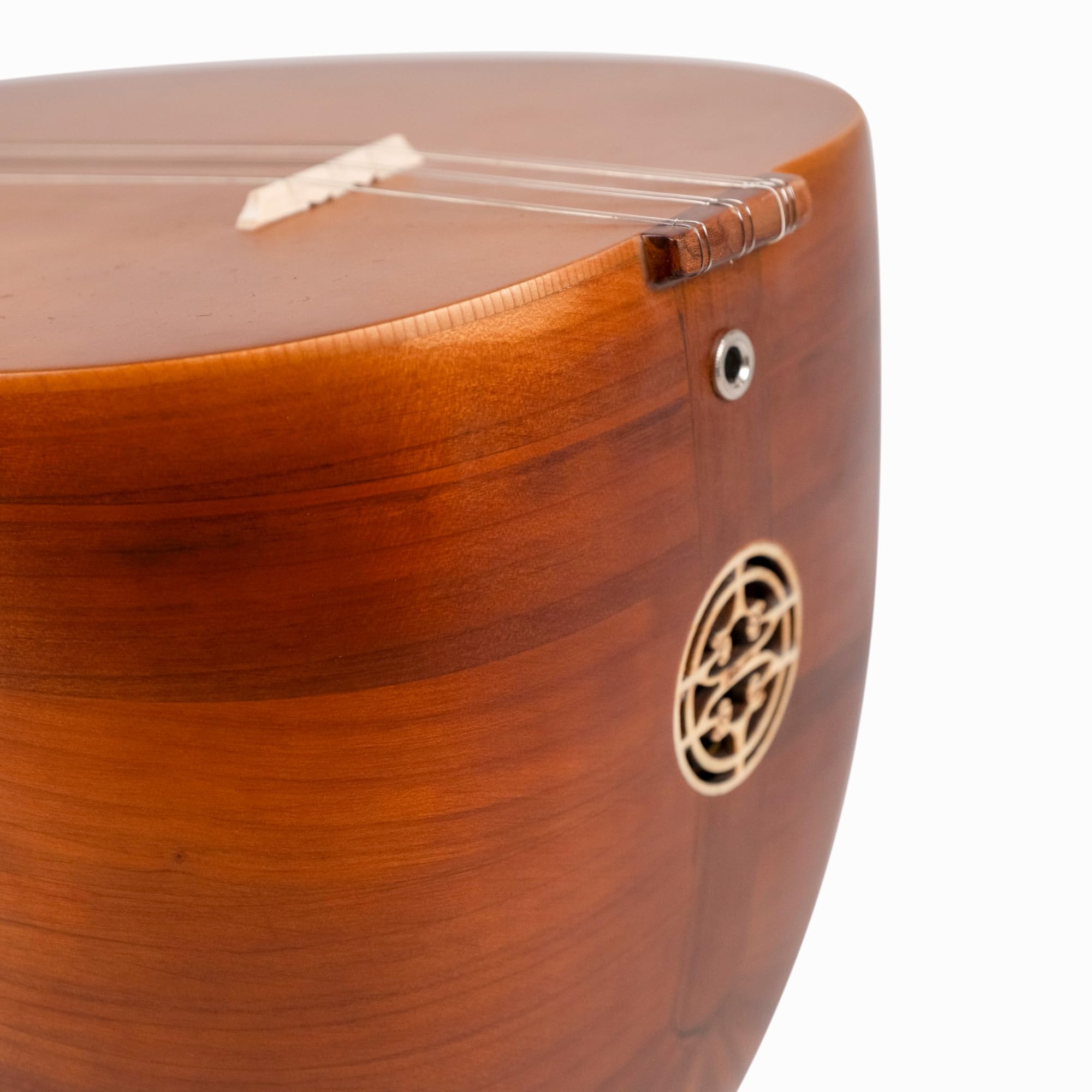 Madera de cerezo Saz de cuello largo turco con pastilla, instrumento tradicional hecho a mano