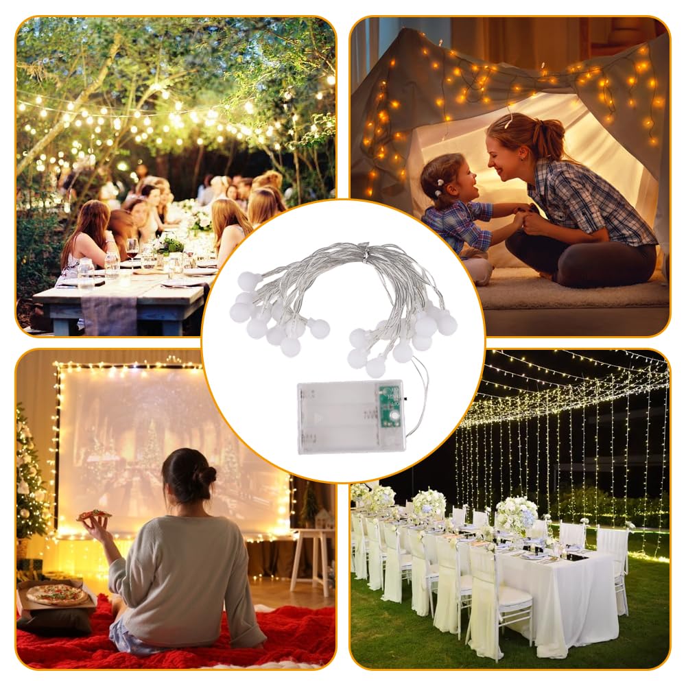 3 Metros 20 LED Guirnalda Luces Exterior Pilas, Luces de Cadena, 2 Modos Guirnalda de Luces LED,Guirnaldas Luminosas Decorativas para Habitacion, Jardín, Boda, Fiesta, Festival