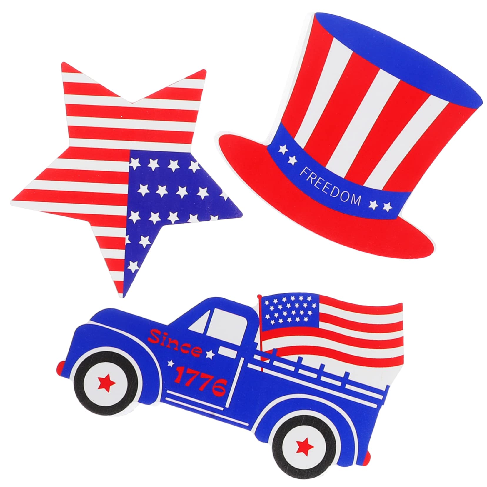 15 Stck. Teiliges Patriotic Holzblock Deko Independence Day Tischdeko mit Amerikanischem Muster Langlebig und Fein Verarbeitet als Partydeko und Fotorequisite