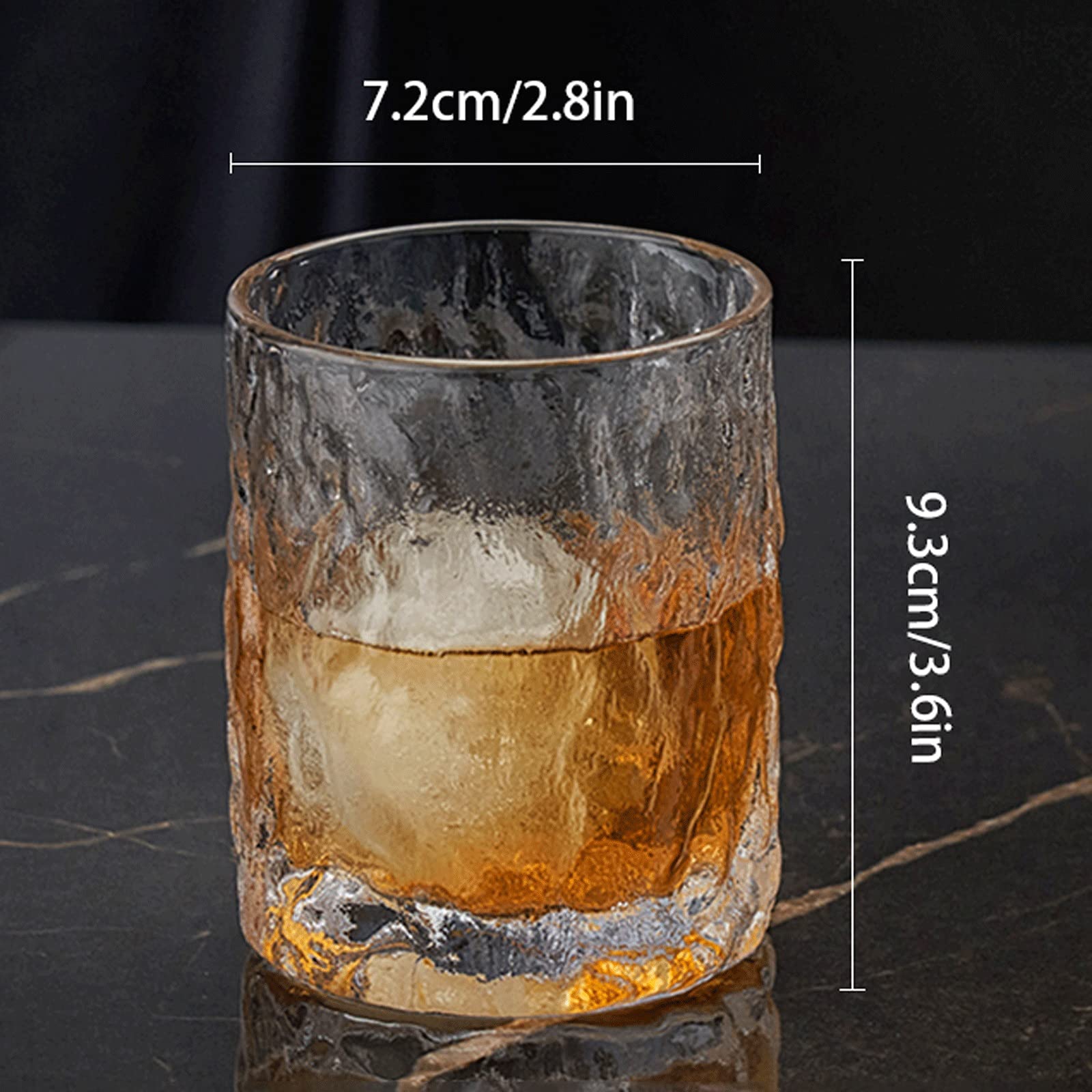 Szklanki do wody Młotkowany szklany kubek do whisky 2-częściowy zestaw 10 uncji szkła bezołowiowego Zachodnie szkło do wina Domowe szkło do piwa lodowcowego Zestaw szklanek do napojów Szklane kubki
