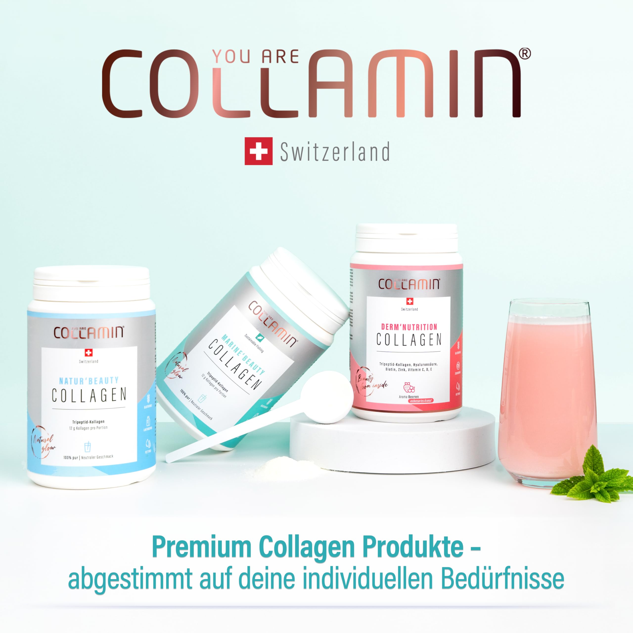 Marine'Beauty Collagen Pulver - 360g I Tripeptid-Kollagen Pulver - Made in Switzerland I 100% reines Meereskollagen aus Kollagenhydrolysat (Fisch) ohne Zusatzstoffe & Nachgeschmack