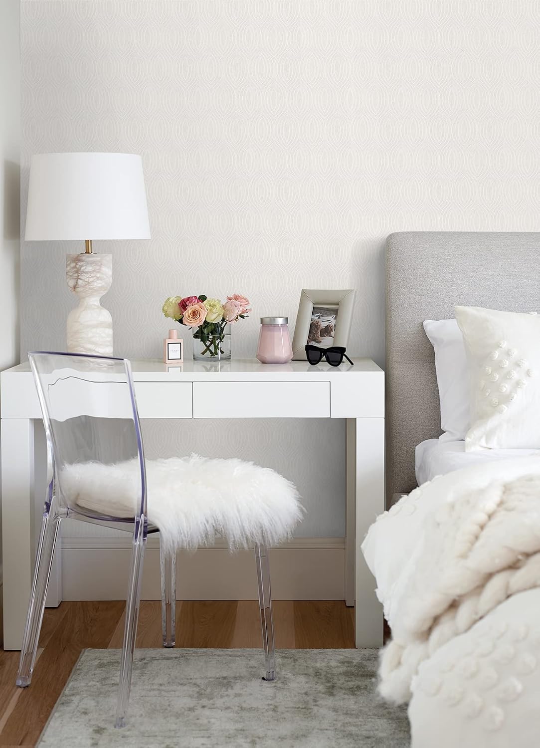 Brewster Home Fashions Rino Dove Ogee Wallpaper