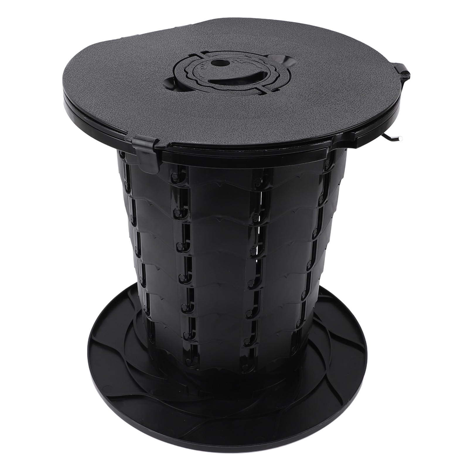 Alomejor Inodoro Portátil Retráctil de Altura Ajustable, Orinal de Viaje Plegable Estable para Acampar, Pescar, Adultos, Niños, Capacidad de Carga de 330,7 LB, Negro
