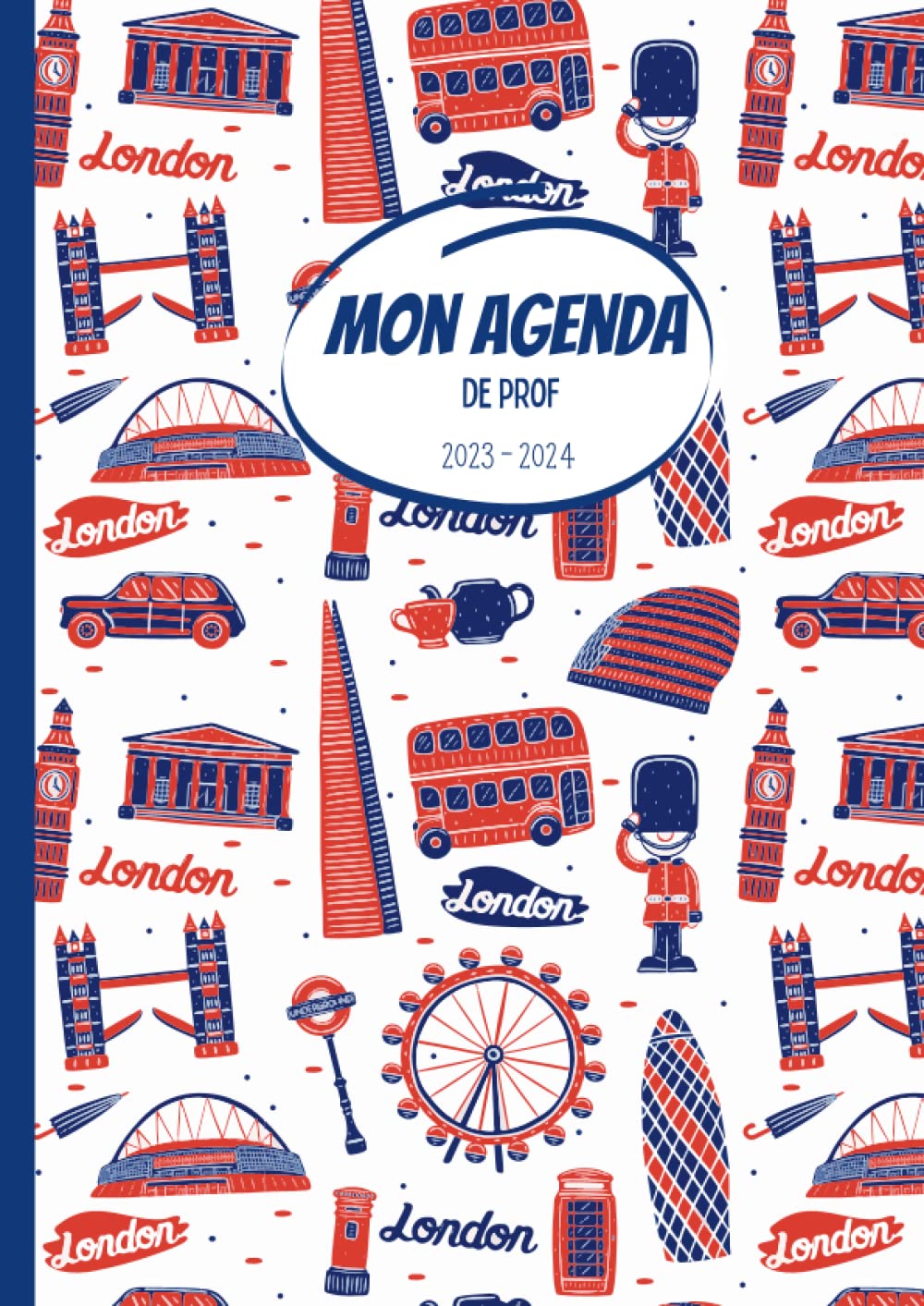 Mon agenda de prof: 2023/2024 - Zone C - Format A4 - Semainier format colonne