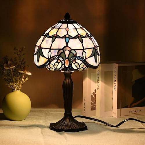 Miniatura 7 de TL0006 - Lámpara Tiffany de diseño barroco, lámpara de mesa con vitrales para sala de estar, dormitorio, mesita de noche, mesita de noche, oficina