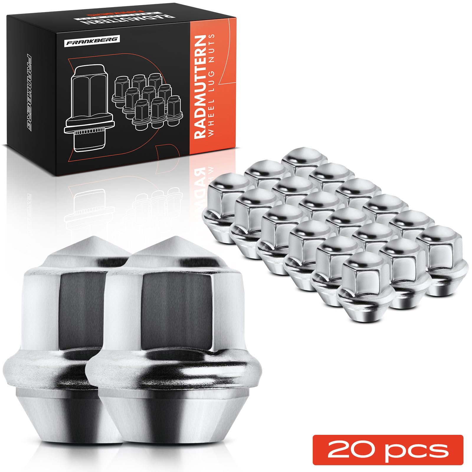 Frankberg Dadi per ruote Viti per ruote Bulloni per ruote Compatibile con Fiesta VI CB1 CCN K.u.g.a II DM2 EcoSport Focus III Turnier Fiesta VII HF HJ Replace# ACPA1012DXA