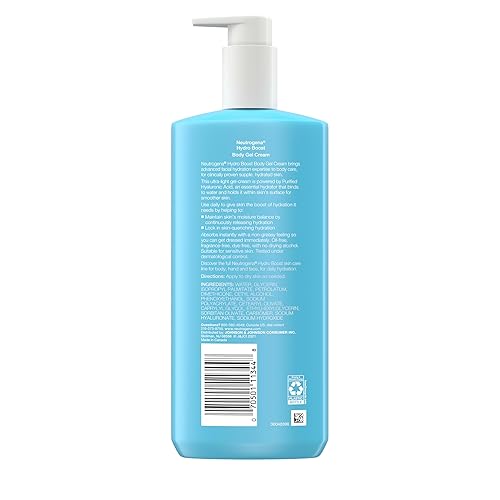 Miniatura 4 de Neutrogena Hydro Boost - Crema hidratante de gel corporal con ácido hialurónico, loción hidratante para pieles sensibles, sin fragancia, paquete