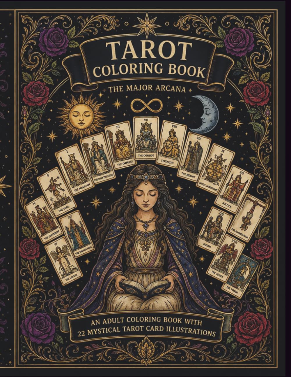 Tarot Coloring Book: The Major Arcana • An Adult Coloring Book with 22 Mystical Card Illustrations