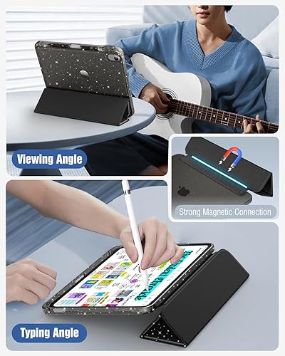 Miniatura 6 de MoKo Funda para iPad de 10 generación 2022, funda para iPad 10.9 con cubierta trasera de TPU suave translúcido esmerilado, funda delgada con soporte